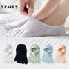 5 Pairs Summer Mesh Toe Socks Women Low Cut Toe Socks with Separate Fingers No-show Slipper Invisible Socks Five Finger