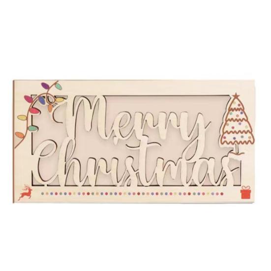 Рождественский держатель денег, деревянный держатель денег, кошелек-конверт, украшение на рождественскую елку