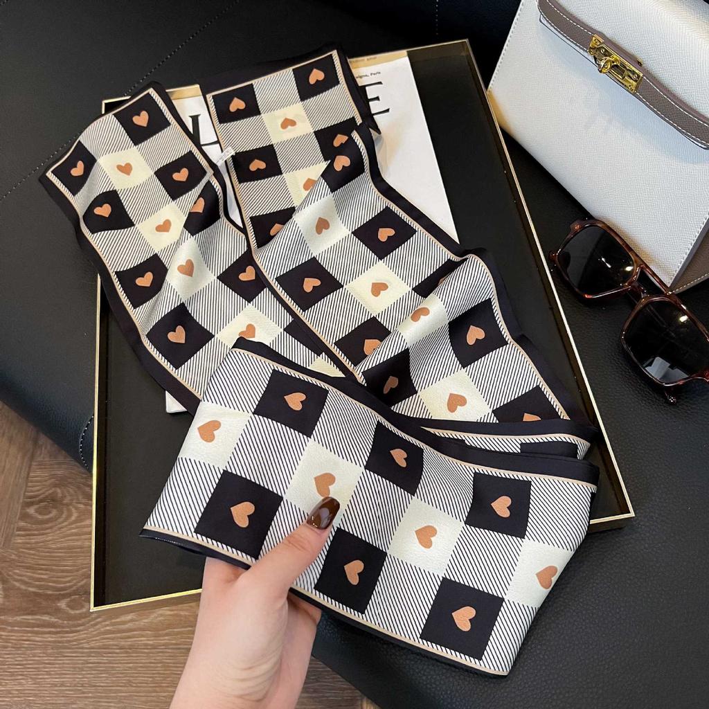 New small scarf thin and narrow strip printed silk scarf women's new streamer fashionable versatile professional decoration scarf scarf