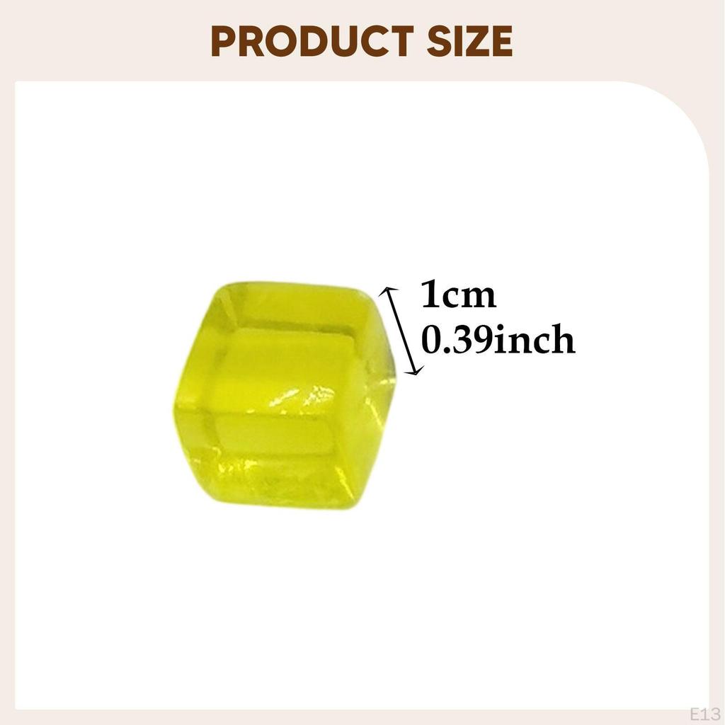 100 Pieces Acrylic Cubes Blank Dice DIY Learning Stacking Toy 1cm Board Game Building Blocks for