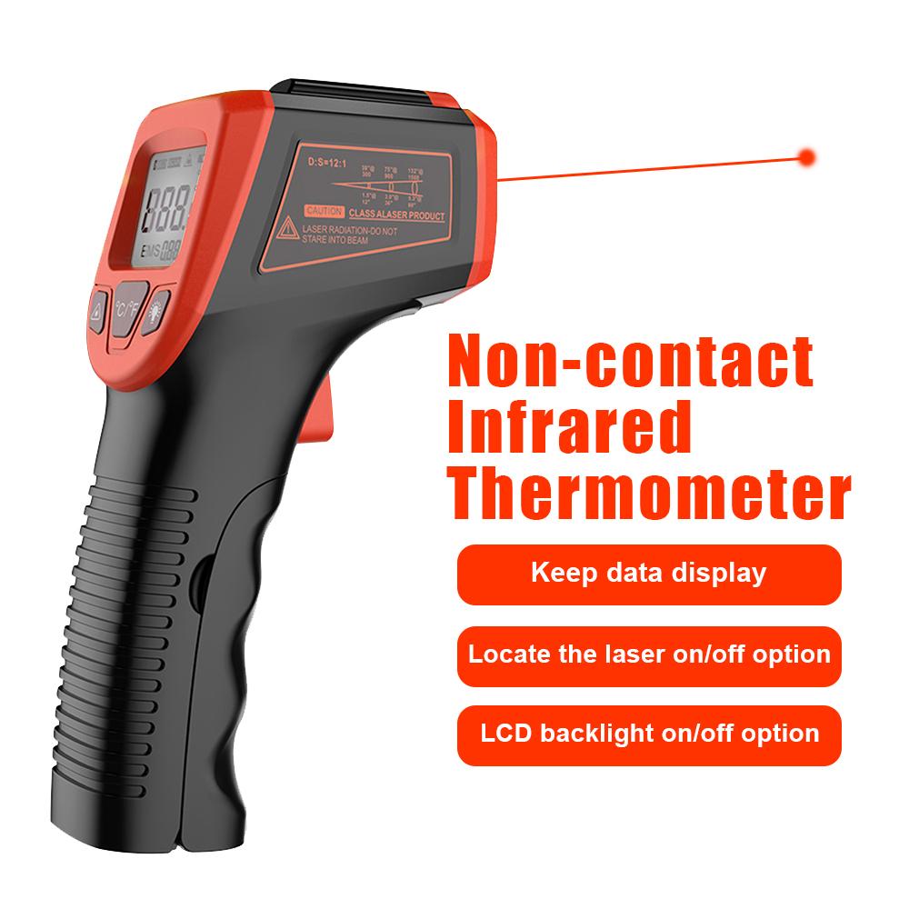 Digital Infrared Thermometer Laser Point Laser Temperature Meter Gun LCD Industrial Electronic Thermometer NonContact -50~600°C Thermal Imager