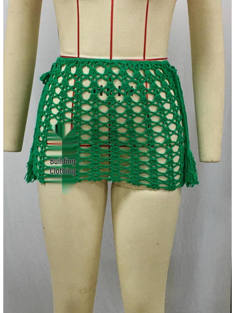 Женская мини-юбка бодикон из сетки с вырезами для пляжного отдыха