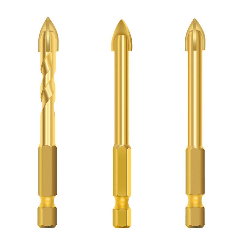 Шестигранный хвостовик Треугольное сверло по плитке - Карбидное резьбовое крестовое спиральное для сверления отверстий