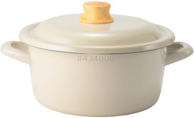 Кастрюля Fuji Enamel Cotton Plus 20 см, серо-бежевая CTP-20W.GG