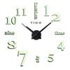 3D DIY Acrylic Luminous Mirror Surface Wall Sticker Clock Living Room Decor