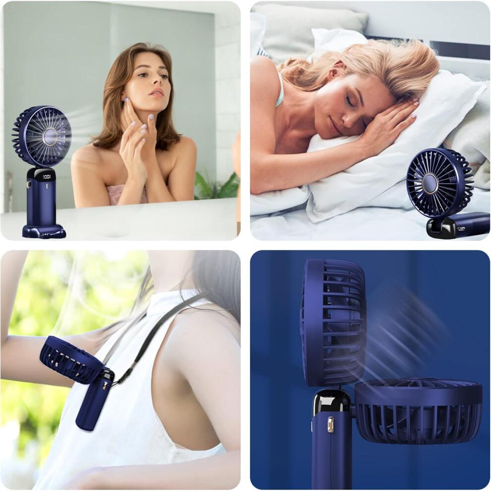 Portable USB Rechargeable Handheld Fan with LED Display