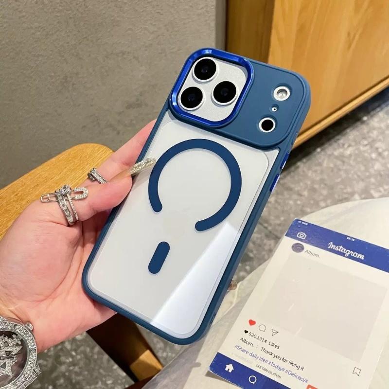 Защитный металлический чехол для камеры Defender для iPhone 17 Air 16 15 14 13 12 11 Pro Max Plus Для Magsafe Магнитный Ударопрочный Прозрачная крышка