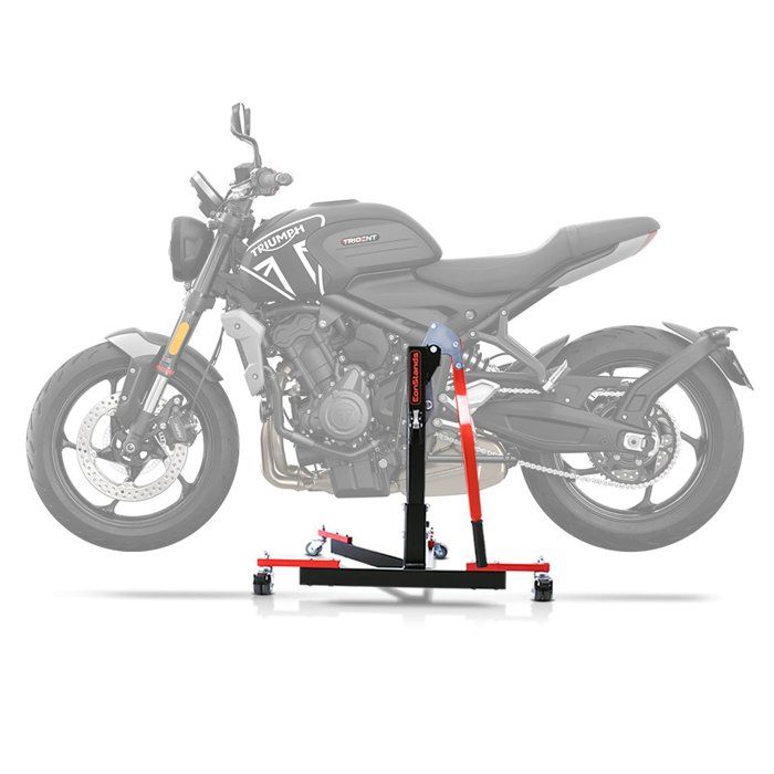 Béquille d'atelier centrale - CONSTANDS - Power-Evo Triumph Trident 660 (2021-2025) - 300 kg - Kit adaptation - Rouge