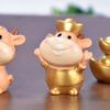 Талос милый золотой бык орнамент смола DIY фигурки животных автомобиль настольное украшение подарок