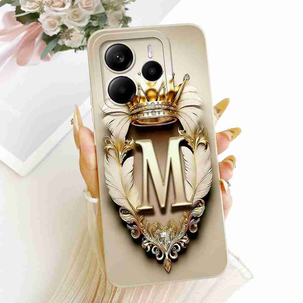 Cute Letter For Xiaomi Redmi Note 14 4G Case Cover Shockproof Silicone Phone Back Cover For Redmi Note14 Note 14 4G Bumper