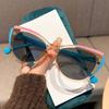 Модные комбинированные контрастные читальные очки «Кошачий глаз» для женщин, стильные треугольные «Кошачий глаз» и солнцезащитные очки с защитой от УФ +4.0