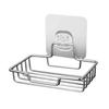 Держатель для мыла из нержавеющей стали для ванной комнаты, настенный, без сверления, держатель для подноса для губки на кухне, органайзер, липкая полка для мыла в душе