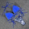 2 Pcs/Set Women Bikini Set Smooth Surface Reflective Padded Wire Free