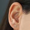 Изящные серьги-гвоздики из нержавеющей стали с цветком для женщин, пирсинг хряща, симпатичное кольцо с цирконием, золотого цвета, подарок в виде клевера