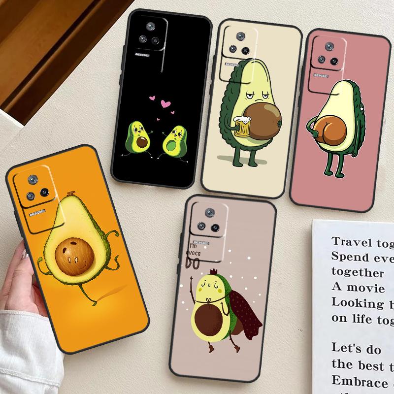 Cute Avocado Fruits Case For Xiaomi 14 13 11T 12T 13T Pro 12 Lite POCO X6 X3 X4 X5 M6 Pro M5s F3 F5 Pro Cover