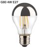 Bulbs New E27 Silver Light Ncandescent Mirror Reflection A60 Semi-plated Bulb LED Filament Bulb