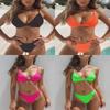 European and American Multi-Color Plus Size Bikini with Triangle Cups and Removable Pads