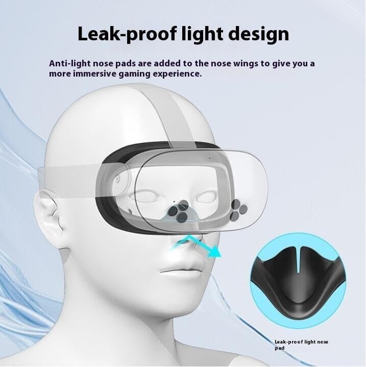 Совместимость с аксессуаром Meta Quest: защитная накладка для лица, уменьшает свет, предотвращает появление пятен и пота, можно стирать, 3S, комплект из 3 предметов: накладка/лицо + чехол,