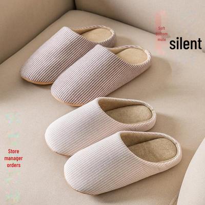 Нескользящие хлопковые тапочки в японском стиле для мужчин и женщин — мягкая подошва, бесшумная обувь для помещений, идеально подходит для деревянных полов, доступны большие размеры.