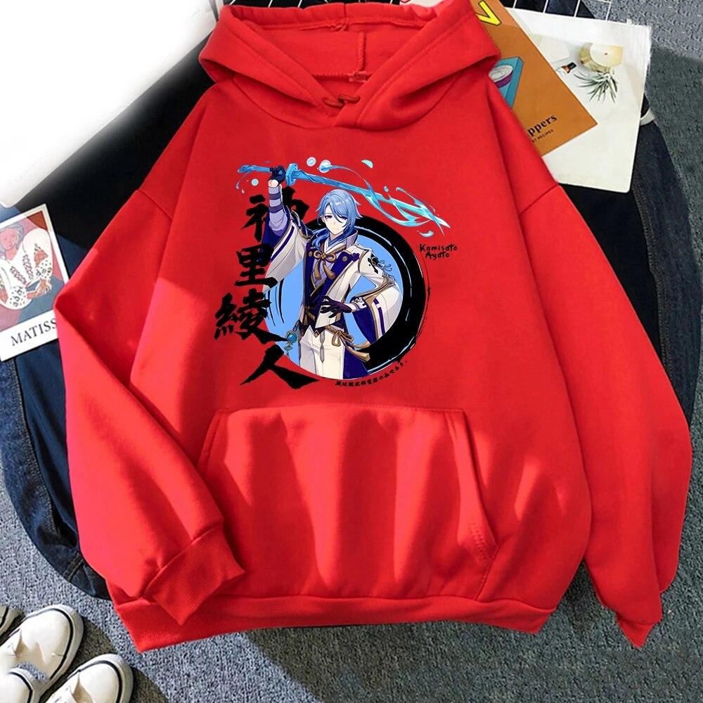 Аниме игры Kamisato Ayato толстовки Genshin Impact графический принт унисекс женская толстовка с капюшоном уличная одежда кофты пуловеры одежда унисекс