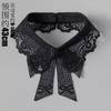 New Hollow Lace Embroidery Fake Collar For Women White Black False Detachable Collar Lapel Shirt Tie Necklace Clothes Accessory