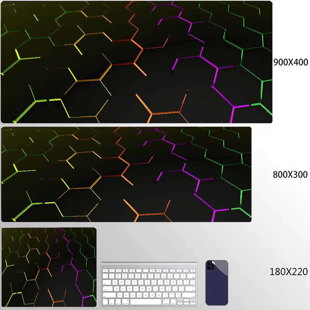 Hexagon Large Gaming Mousepads Design Mouse Pad Computer Mousepad Desk Mat 90x40cm Desk Pads For PC Keyboard Mats Table Rug Xxl