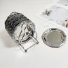 6PCS/Set Round Stainless Steel Coaster Silver Cup Mat with Storage Rack Coffee Tray Cake Dessert Plate Gift
