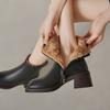 2025 Новые зимние теплые шерстяные меховые женские ботильоны из натуральной кожи высокого качества с квадратным носком для офиса и леди, женские зимние ботинки