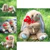Plush Hug Flower Bunny Toy With Pp Cotton Filling For Easter Gift Girls And Kids