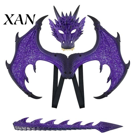 Red Blue Green Black Dragon Wings Children's Costumes Set, with Mask Tail And Wing, Lightweight 3D for Kids Dress Up Cosplay Costumes, Ages