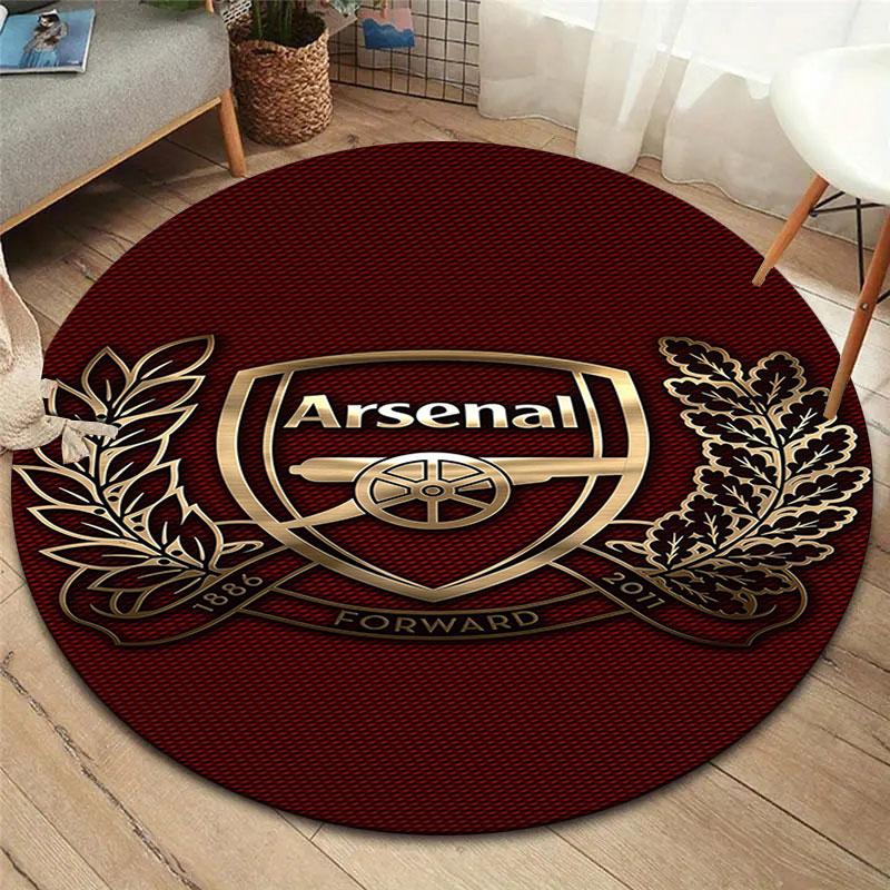 Arsenal F Round Area Rug,Carpet Rug for Living Room Bedroom Sofa Playroom Decor,Non-slip Floor Mat
