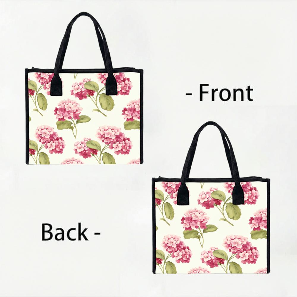 Floral Print Tote Bag Large Capacity Fashion Handbag Casual Daily Shoulder Bag for Women Outdoor Travel Shopping Use
