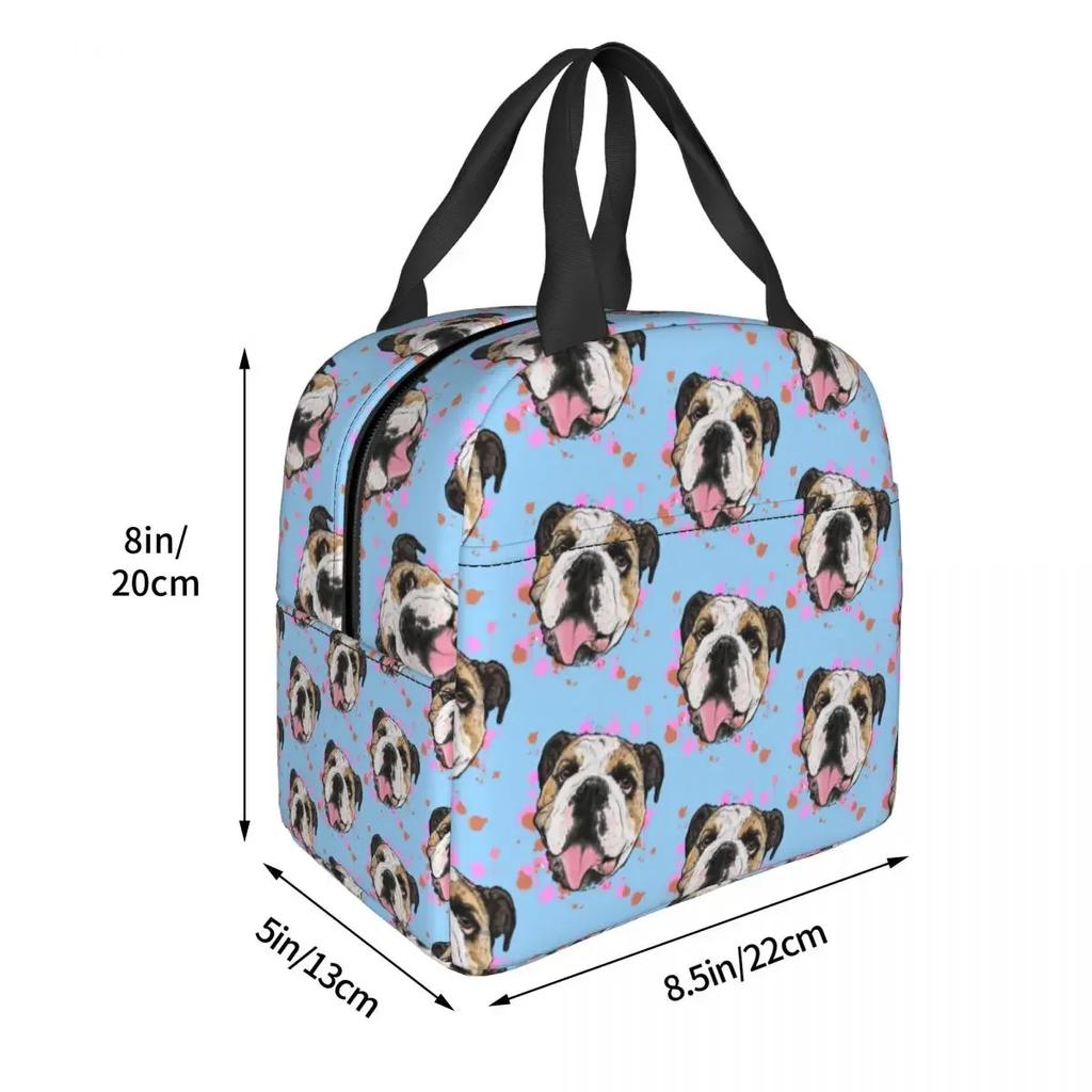 Ланч-бокс с изображением британского бульдога для женщин, портативный герметичный охладитель, термосумка для еды, для детей, школьников