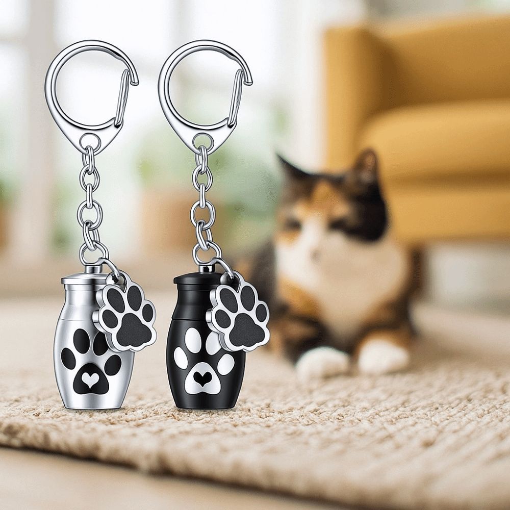 Hanging Pet Urns Keychain Aluminum Zinc Zinc Alloy Pet Urn Pendant Cat Dog Ashes Pendant  Pet Hair