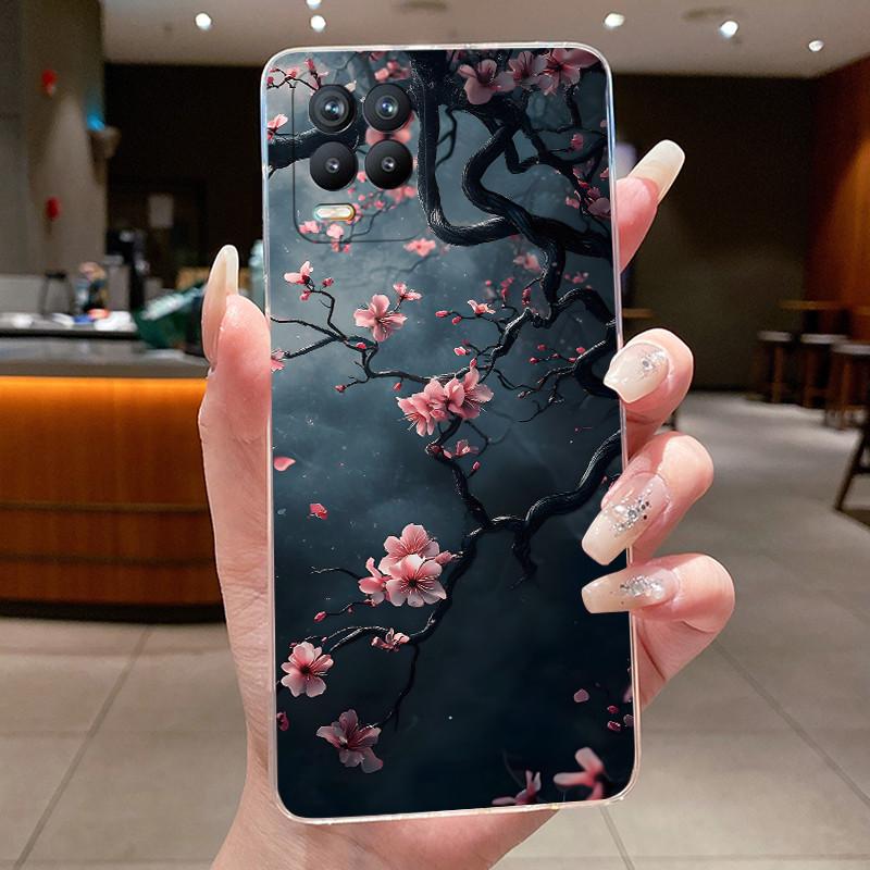 Soft Clear Silicone Casing For Realme 8 4G RMX3085 Phone Case Realme 8 Pro RMX3081 Cover Fashion Flower Butterfly Pattern Coque