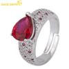 Classic Copper Alloy Color Matching 8*10 Zircon Ring Ladies Jewelry Wedding Promise Party Gift
