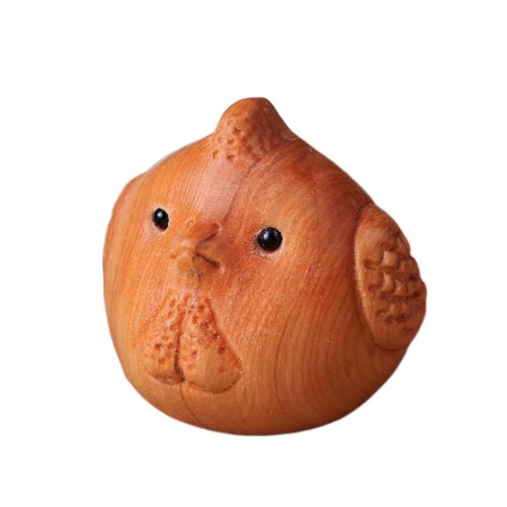 Резьба по дереву Китайский зодиак Поделки Мини Фигурка Украшение для рабочего стола Новое деревянное новогоднее украшение