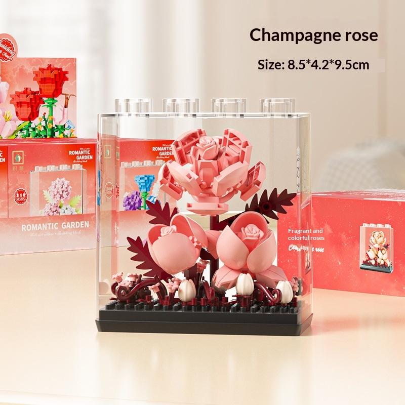Bouquet Sunflower Potted Plant Micro Building Eternal Flower Model Diy Home Desk Decoration Brick Toys Gift