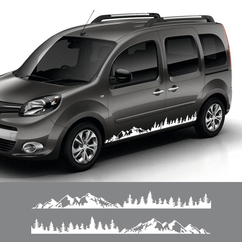 Наклейки на боковую дверь автомобиля Для Renault Kangoo 1 2 3 4x4 MK1 MK2 MK3 Фургон Графика Гора Дерево Виниловые Наклейки Аксессуары для тюнинга авто