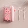 Portable Floss Pick Dispenser Automatic Pop-Up Dental Flosser Case Reusable Refillable Travel Floss Stick Holder Container Box