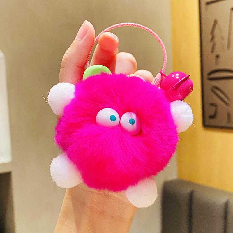 Adorable Fluffy Bunny Keychain Charming Plush Bag Accessory For Couples And Friends