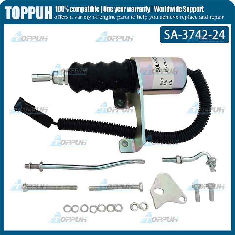 New SA-3742-24 24V Fuel Shut Off Solenoid Valve 3974947 SA-3742-24 for Cummins 5.9L 6BT Engines
