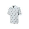 Letter Print Casual Short Sleeve Polo Shirt Unisex Polo Shirts Platinum-Gray 539664-80