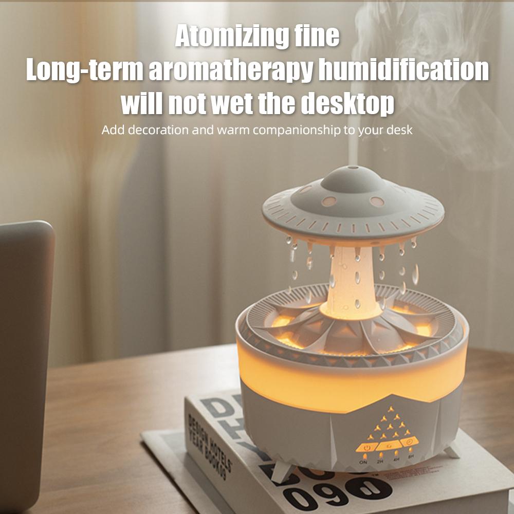 Увлажнитель дождевого облака, капельница для воды, 350 мл, таймер большой емкости, прохладный туман, диффузор эфирного масла с 7