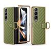 Элегантный кожаный держатель-кольцо с покрытием для Samsung Galaxy Z Fold 6 5 4 3 Магнитный чехол с закаленной пленкой Складной противоударный чехол