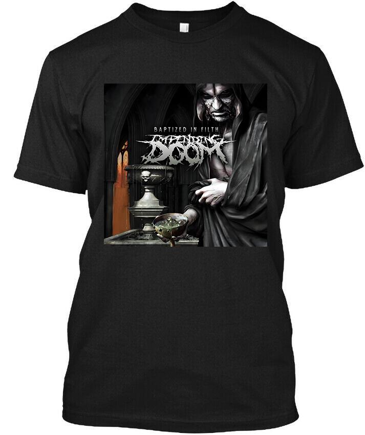 НОВЫЙ! Популярная футболка American Music с принтом 'Popular Impending Doom Baptized in Filth', размеры S-4XL, унисекс
