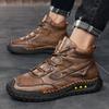 2025 New of Men's Boots for Autumn and Winter, Large-sized Retro Men's Leather Boots, Hand-sewn Outdoor Casual Ankle Boots