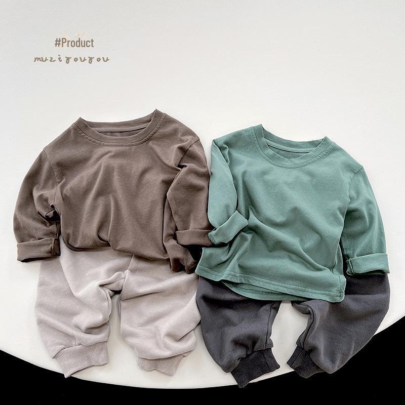 Children's Five-Color Cotton T-Shirt ~ 2025 Spring/Autumn Korean Forest Style for Girls.