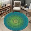 Playful Round Mandala Multicolor Floor Rug, Non-Slip Floor Mat for Nursery