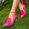 Fashion Women Shoes Loafers High Heel Pumps Bowtie Stiletto Heel Party Wedding Office Ladies High Heel Slip On Shoes